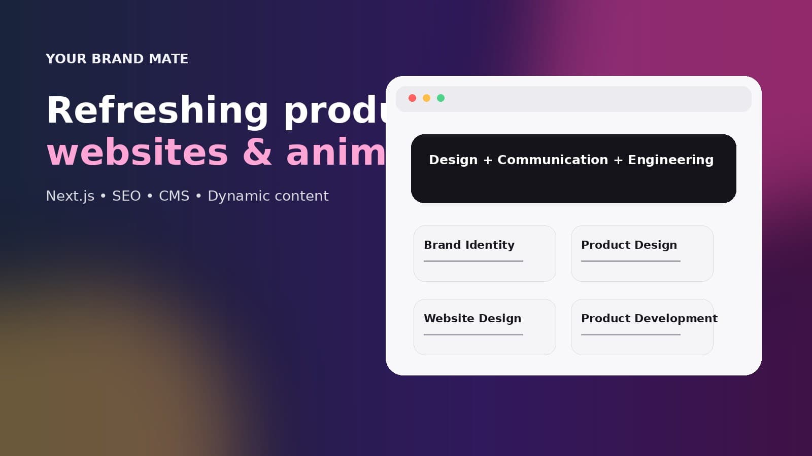 Your Brand Mate agency website project presentation